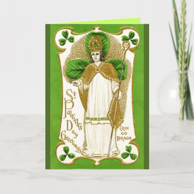 CARTE ST.PATRICK'S DAY SHAMROCKS VERTS ET TRINITÉ (Devant)