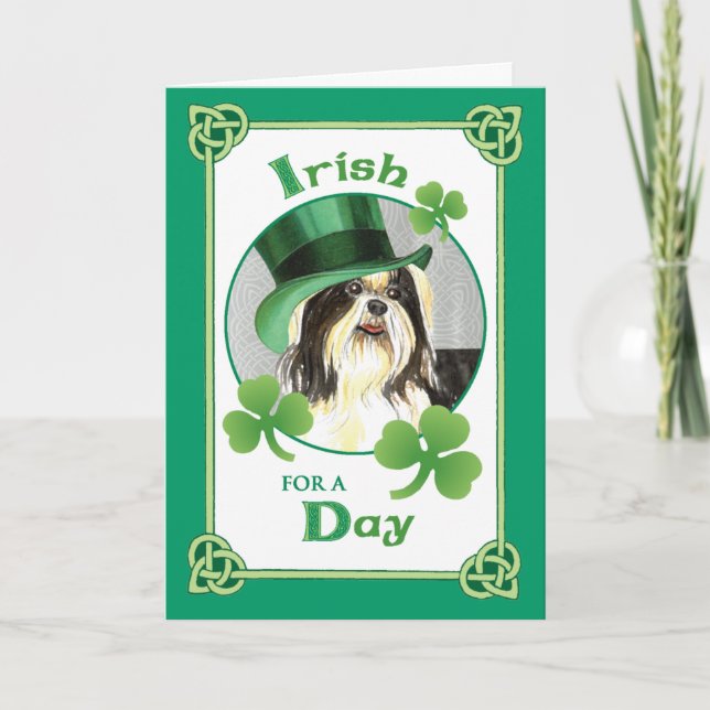 Carte St. Patrick's Day Shih Tzu (Devant)