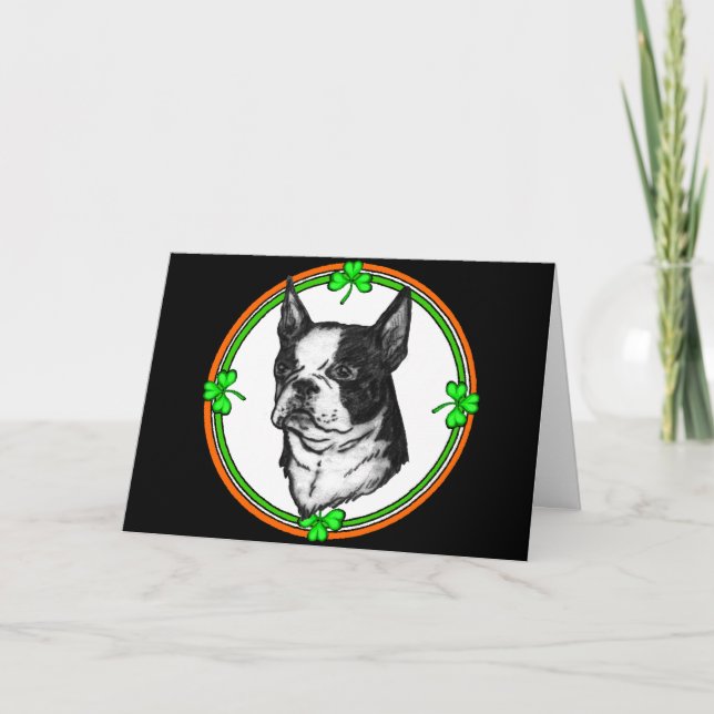 Carte St Pattys de Boston Terrier (Devant)