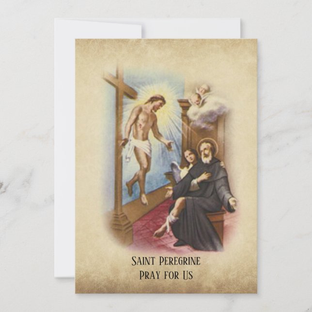 Carte St. Peregrine Patron Saint du Cancer Patients (Devant)