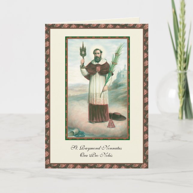 Carte St. Raymond Nonnatus Prière religieuse catholique (Devant)