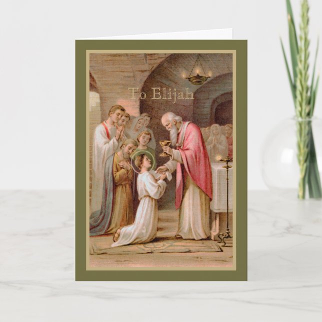 Carte St. Tarcisius recevant l'Eucharistie (BL 02) (Devant)