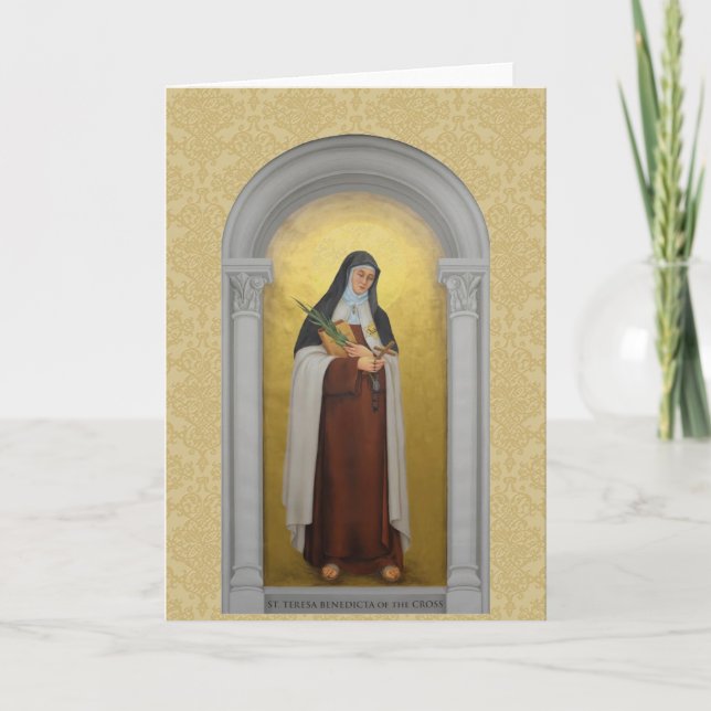 Carte St Teresa Benedicta du saint carmélite croisé (Devant)