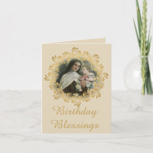 Carte St Therese de l'enfant Jésus peu de fleur