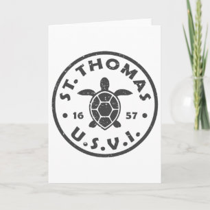 Carte St Thomas Usvi Tortue de mer Hommes Femmes Enfants
