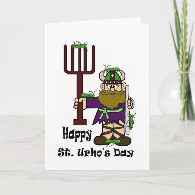 Carte St. Urho avec beaucoup de Grasshoppers Card (Devant)