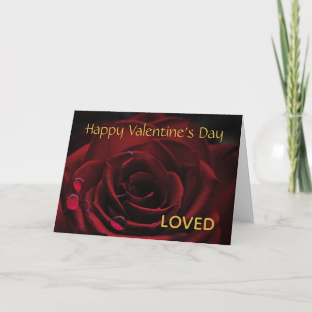 Carte ST-VALENTIN| Rose rouge| AIMÉ| chrétien (Devant)