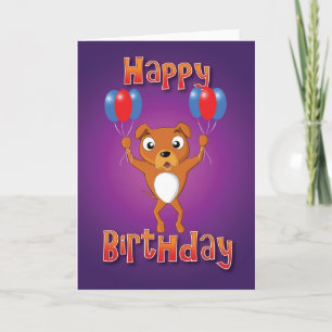Carte staffordshire bull terrier - ballons - anniversair