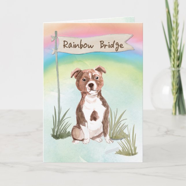 Carte Staffordshire Bull Terrier Pet Sympathie Rainbow (Devant)