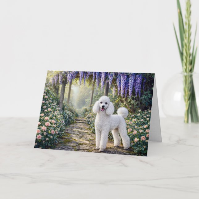 Carte Standard Poodle Garden Blank Card (Devant)