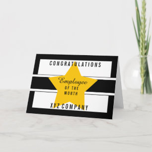 Carte Star Félicitations Employé du Mois Non personnal