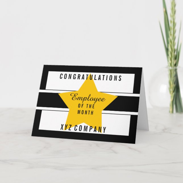 Carte Star Félicitations Employé du Mois | Non personnal (Devant)