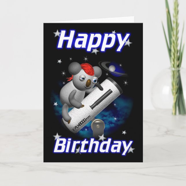 Carte Star Gazer Koala Joyeux anniversaire (Devant)