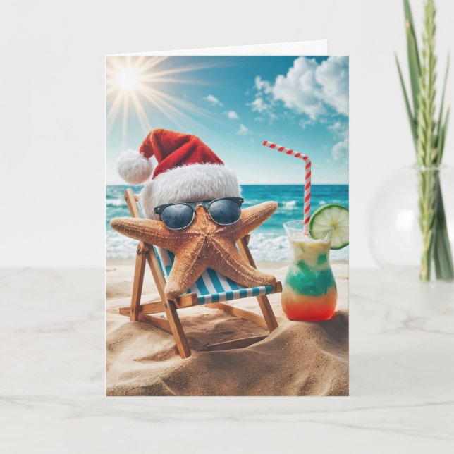 Carte Starfish de Noël avec Cocktail (Devant)