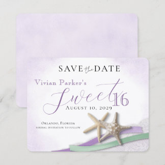 Carte Starfish Lace Sweet 16 Save the Date