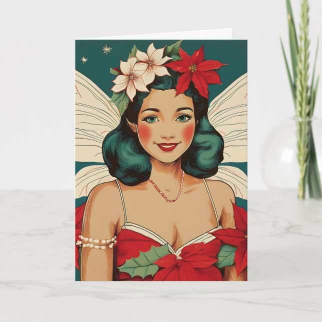 Carte Starlet Retro les années 50 Tropical Christmas Pin (Devant)