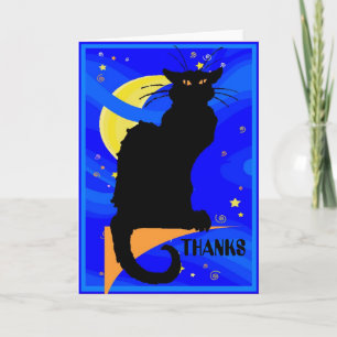 Carte Starry Night Black Cat MERCI