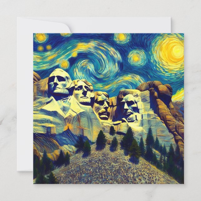 Carte Starry Night Mt. Rushmore Dakota du Sud (Devant)