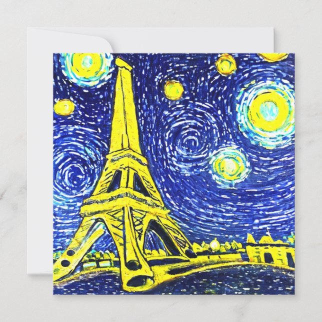 Carte Starry Night Paris France (Devant)