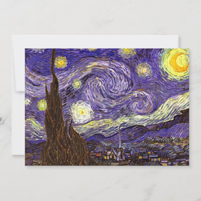 Carte Starry Night peinture de l'artiste Vincent Van Gog (Devant)