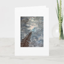 Starry Night Sky with Tree Peace Painting Art Card