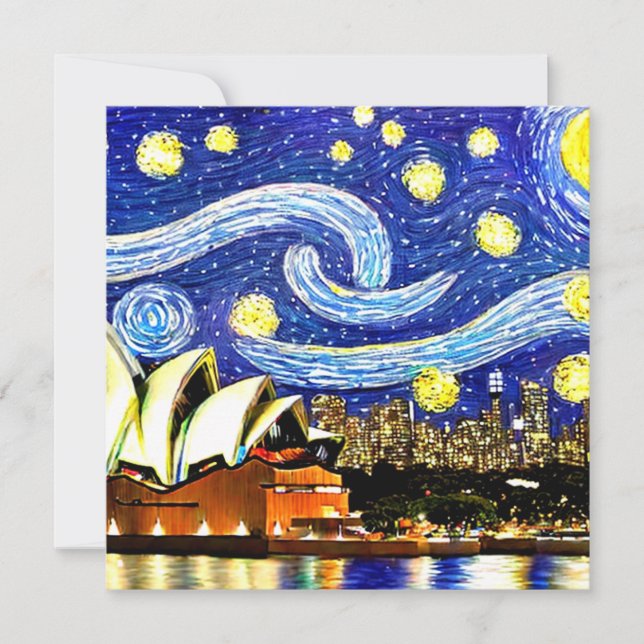 Carte Starry Night Sydney Australie Opéra (Devant)