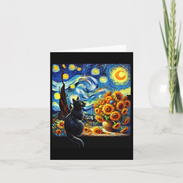 Carte Starry Night Vincent Van Gogh Sunflowers Amoureux  (Devant)