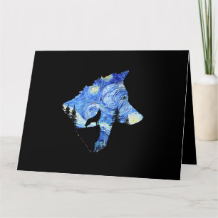 Carte Starry Night Wolf par Vincent van Gogh Famous Pain