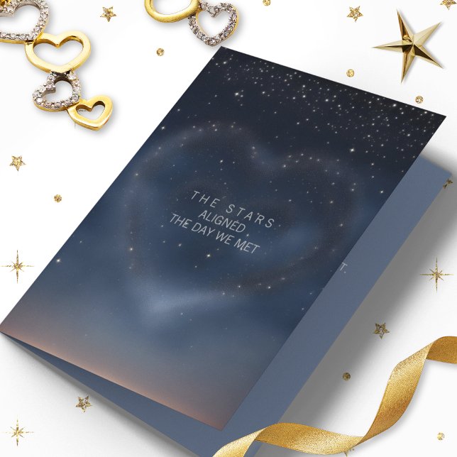Carte Stars Aligné Anniversaire ou do-it-yourself texte  (For an anniversary, Valentine's Day, or just because, this custom text card is the perfect choice!)
