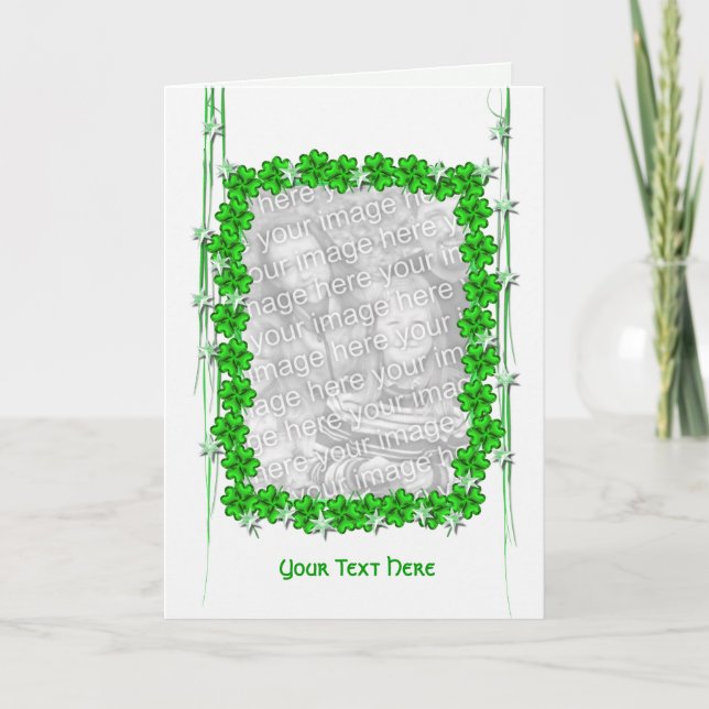 Carte Stars de trèfle de la Saint Patrick (cadre photo) (Devant)