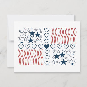 Carte Stars Stripes Coeurs