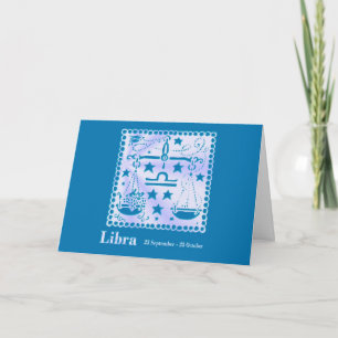 Carte Starsign de Balance de joyeux anniversaire
