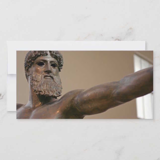 Carte Statue de bronze de Zeus à Athènes Grèce (Devant)