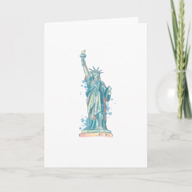 CARTE STATUE DE COULEUR D'EAU DE LIBERTÉ (Devant)
