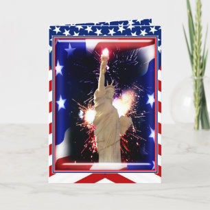 Carte Statue de la Liberté avec feux d'artifice pour 4 j