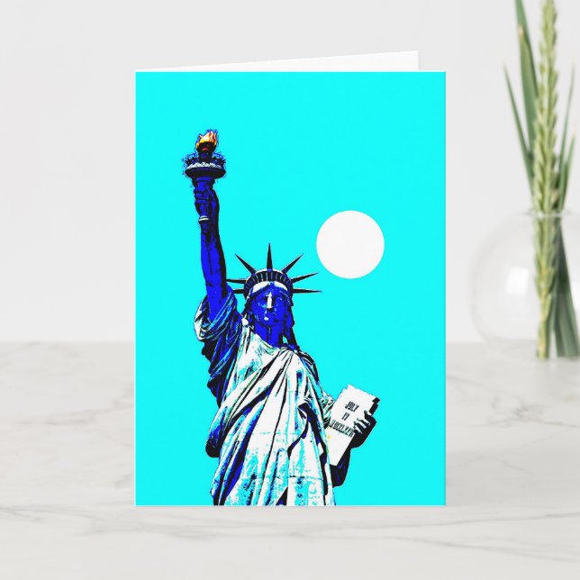 Carte Statue de New York de Liberty Pop Art (Devant)