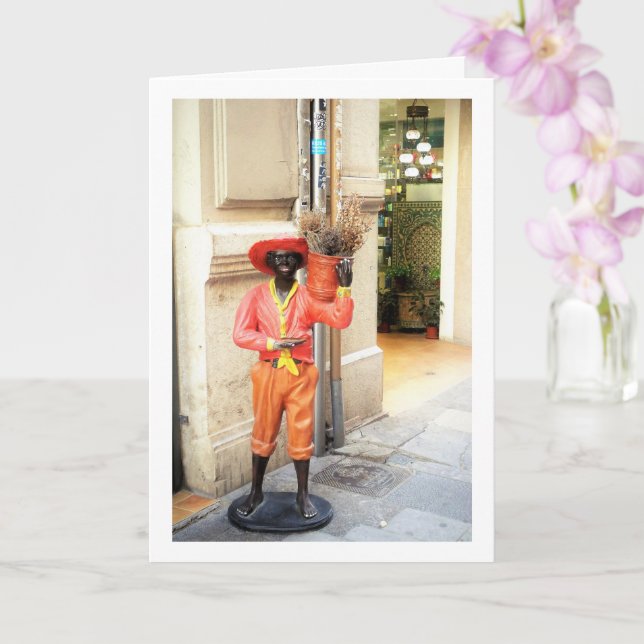 Carte Statue de rue espagnole, ville de Valence, Espagne (Orchidée)