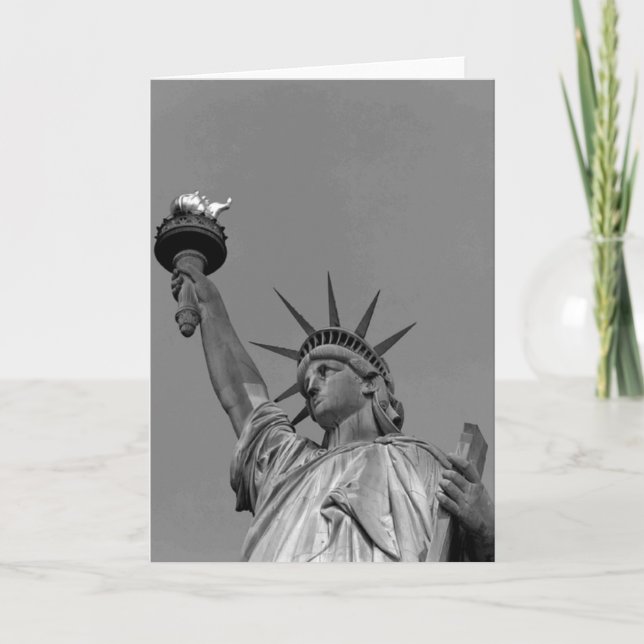 Carte Statue noire et blanche de Liberty New York (Devant)