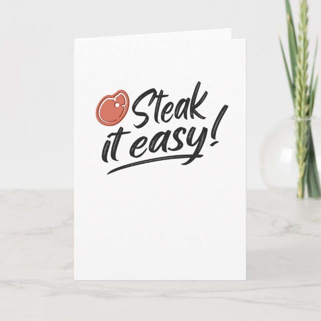 Carte Steak It Easy Grill BBQ Funny Griller Cadeaux (Devant)
