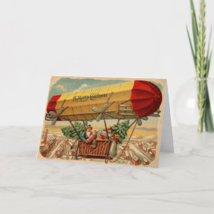 Carte Steampunk Christmas Dirigible I
