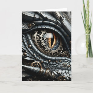 Carte Steampunk Dragon Eye Closeup Ai Art