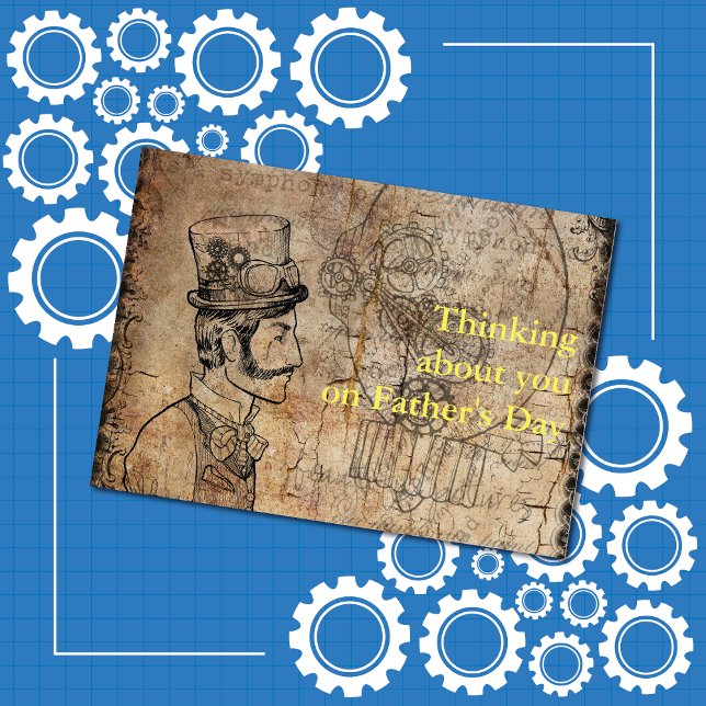 Carte Steampunk Inventeur Fête des pères de chapeau supé (Créateur téléchargé)