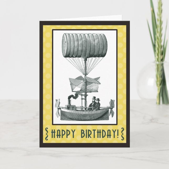 Carte Steampunk Joyeux anniversaire (Devant)