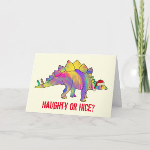 Carte Stégosaure festif slogan drôle de dinosaure de Noë