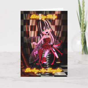 Carte Step Fille anniversaire avec Lune Cutie Pie Goth