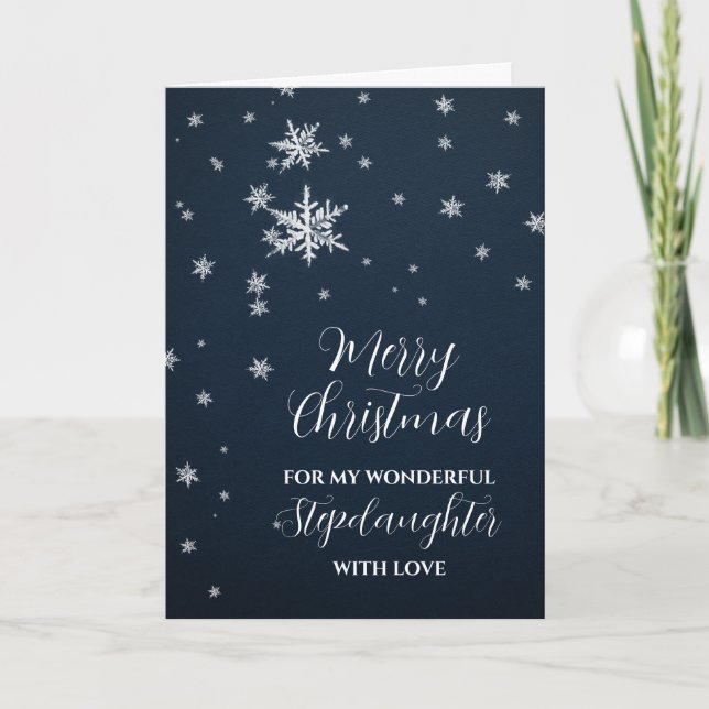 Carte Stepgirl moderne neige Joyeux Noël (Devant)
