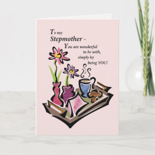 Carte StepMom, Fête des mères, Petit-déjeuner en lit, ro
