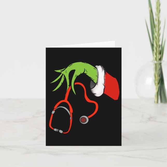 Carte Stethoscope Père Noël drôle Noël Noël Noël Noël No (Devant)