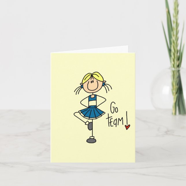 Carte Stick bleu Pom-pom girl T-shirts et cadeaux (Devant)