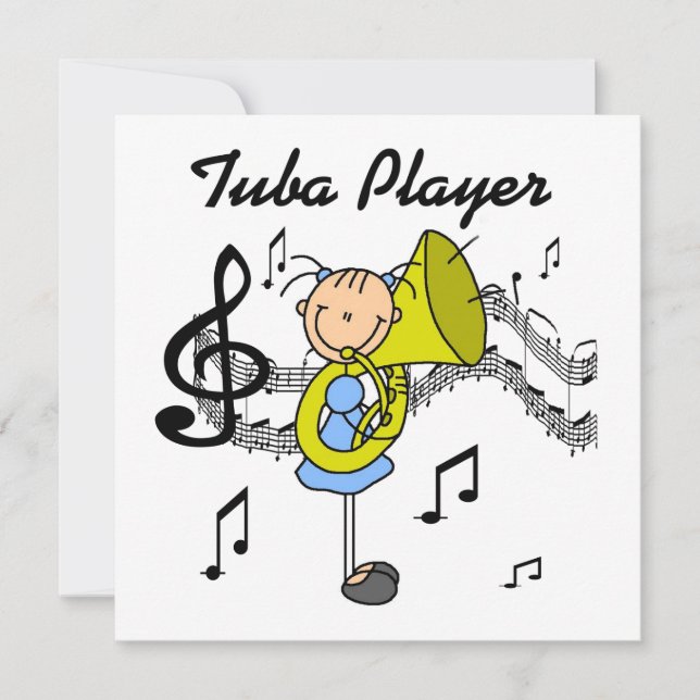 Carte Stick Figure Girl Tuba Player T-shirts et GIfts (Devant)